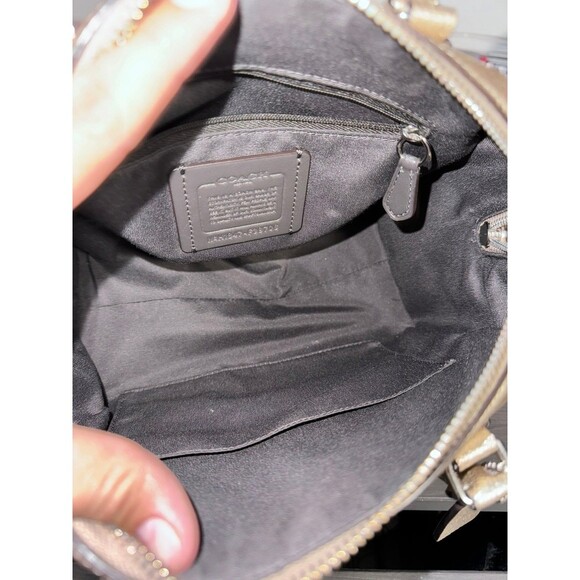 Coach Mini Bennett Satchel Handbag Metallic Platinum - Picture 6 of 10